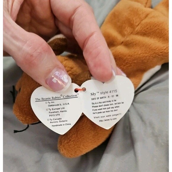 RETIRED 1996 TY BEANIE BABIES SLY THE FOX NWT Display Use Only - Picture 4 of 5
